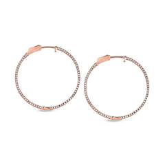 Large Side Stone Hoop Earrings