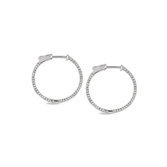 Medium Side Stone Hoop Earrings