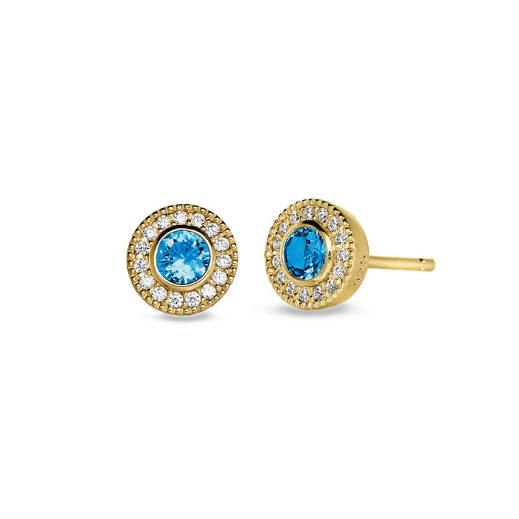 December Birthstone Stud Earrings