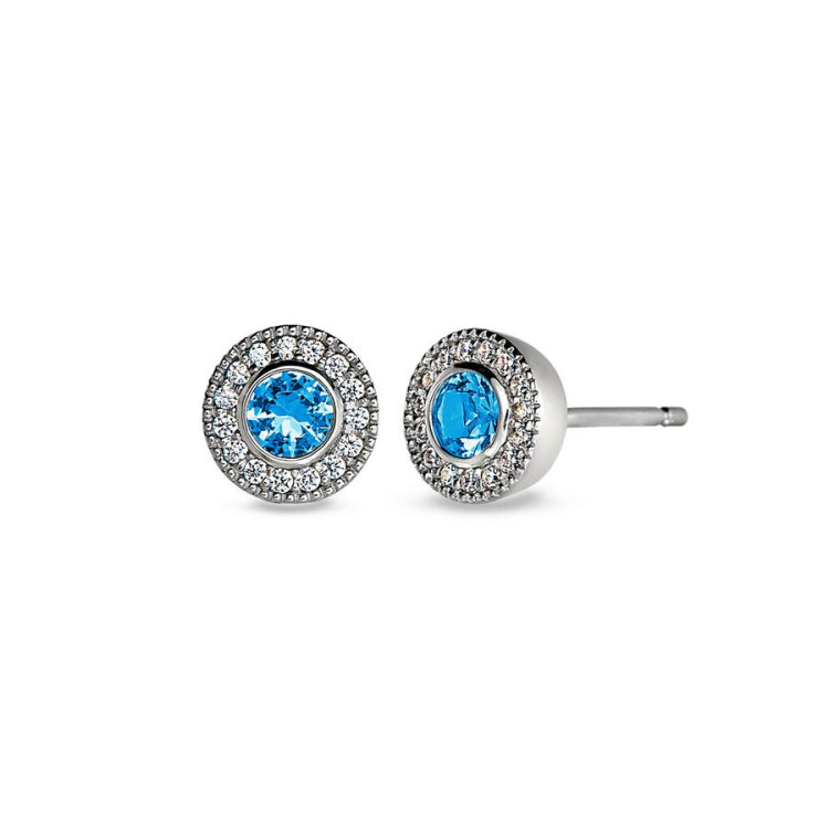 December Birthstone Stud Earrings