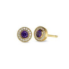 February Birthstone Stud Earrings