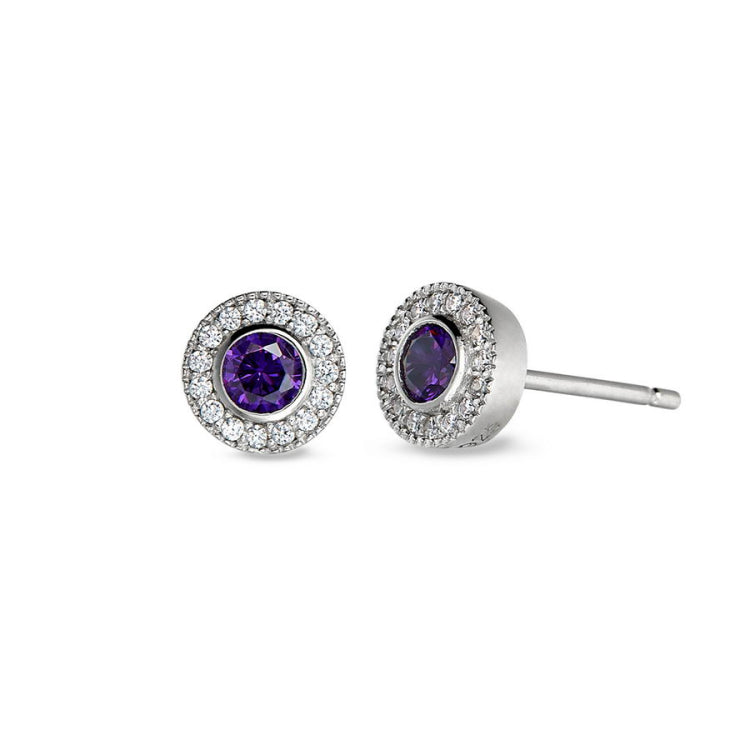 February Birthstone Stud Earrings