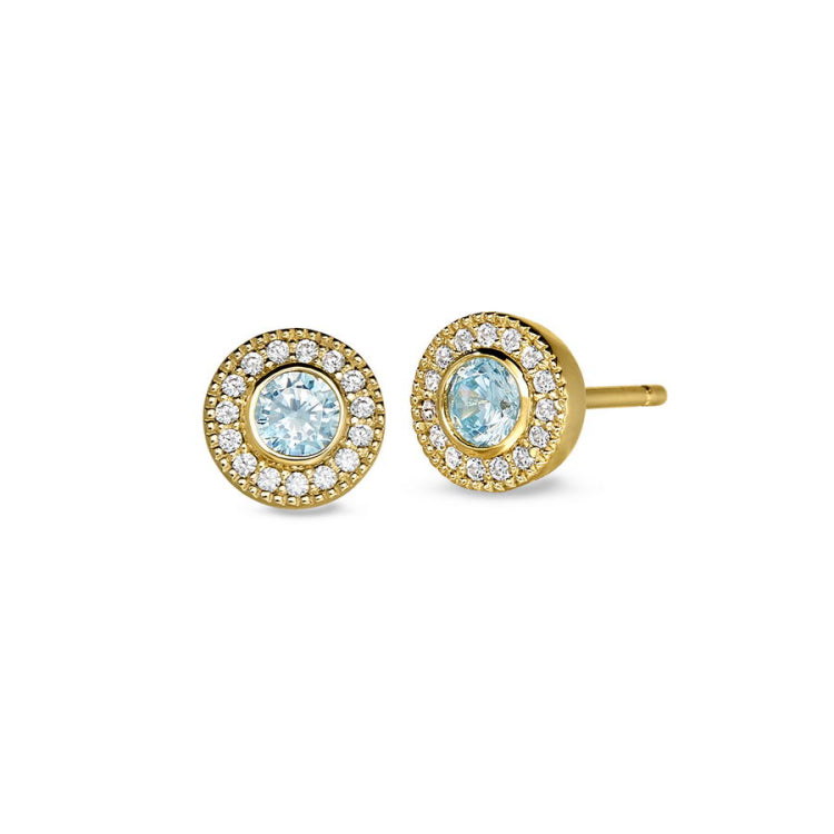March Birthstone Stud Earrings