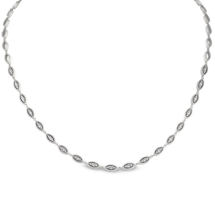 Three Stone Marquis Chain Necklace