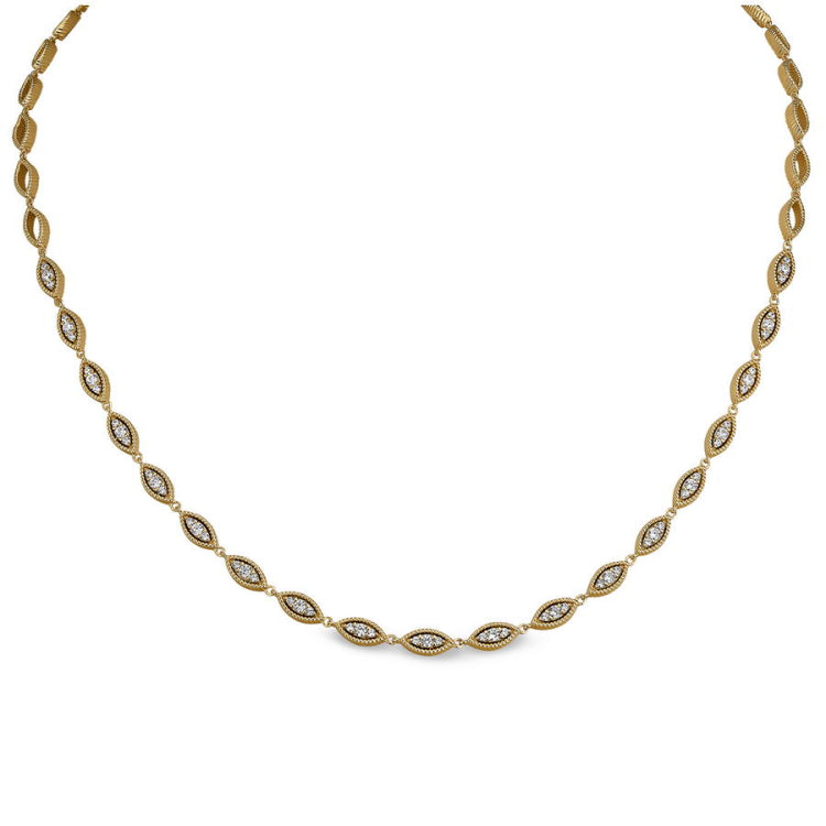 Three Stone Marquis Chain Necklace