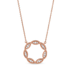Three Stone Marquis Open Circle Necklace