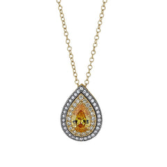 Two Tone Canary Pear Shaped Pendant