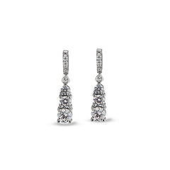 Three Stone Graduated Drop Earrings