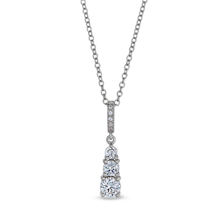 Three Stone Graduated Drop Pendant