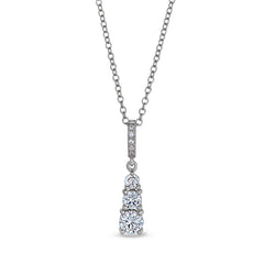 Three Stone Graduated Drop Pendant