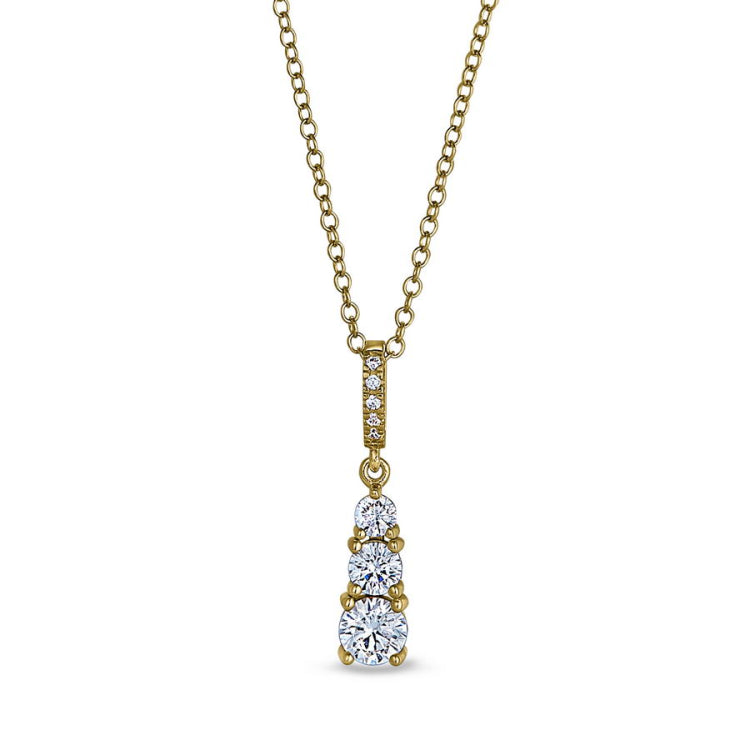 Three Stone Graduated Drop Pendant