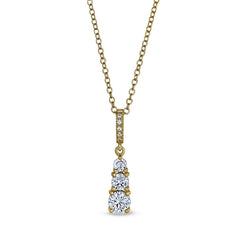 Three Stone Graduated Drop Pendant