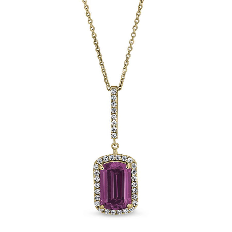Emerad Cut Pink Stone Pendant