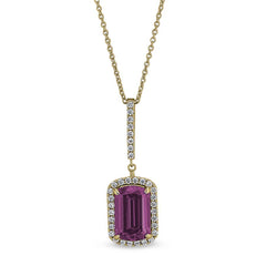 Emerad Cut Pink Stone Pendant