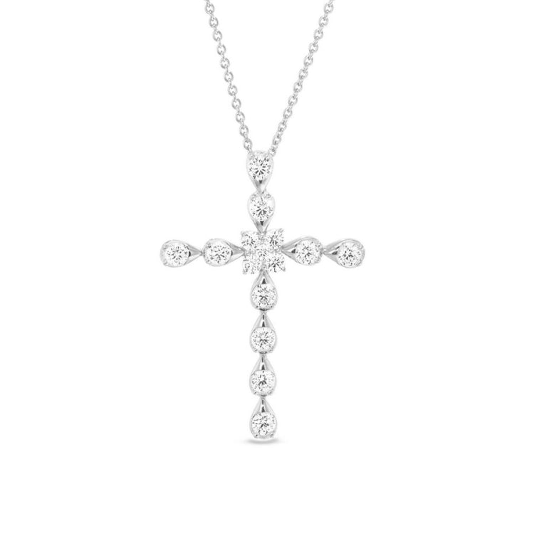 Cross Pendant with Central Square Stone
