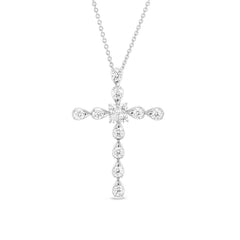 Cross Pendant with Central Square Stone