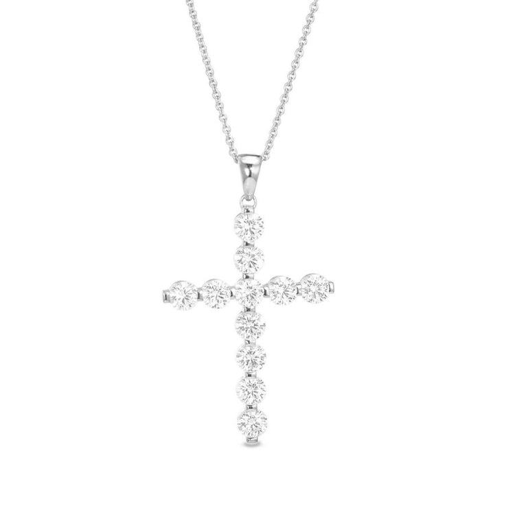 Fancy Beaded Bezel Set Cross Pendant