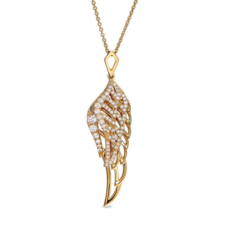 Layered Feathered Angel Wing Pendant