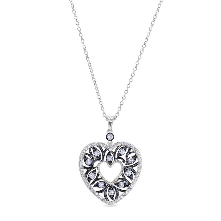 Two Tone Open Heart Pendant