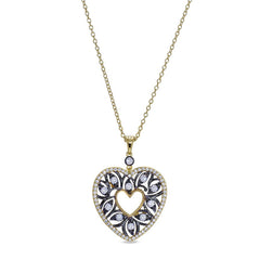 Two Tone Open Heart Pendant