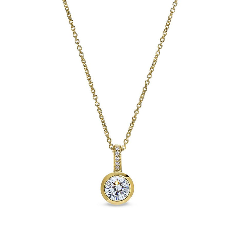 Round Bezel Drop Pendant