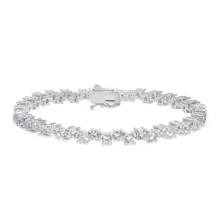 Staggered Stone Tennis Bracelet