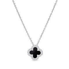 Black Enamel Clover Pendant