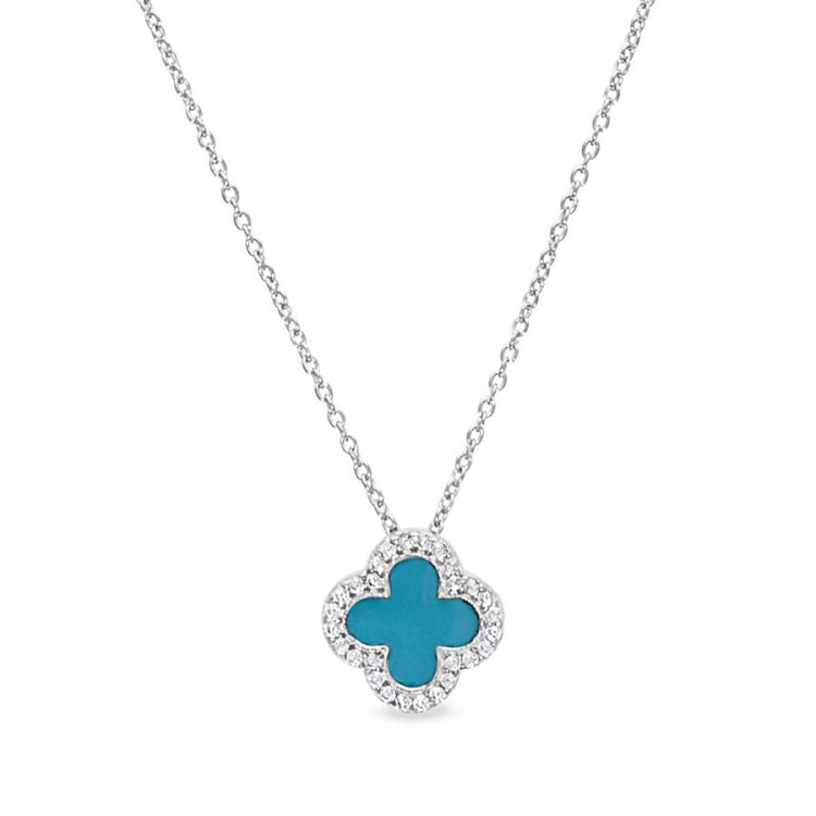 Turquoise Enamel Clover Pendant