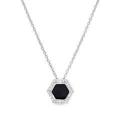 Black Enamel Hexagon Pendant