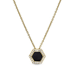 Black Enamel Hexagon Pendant