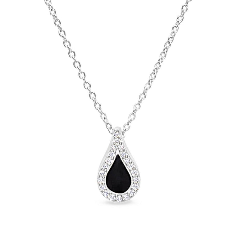 Black Enamel Teardrop Pendant