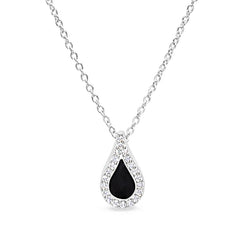 Black Enamel Teardrop Pendant