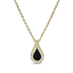 Black Enamel Teardrop Pendant