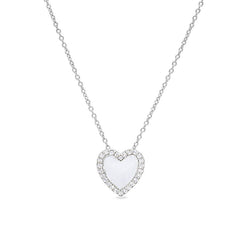 White Enamel Heart Pendant