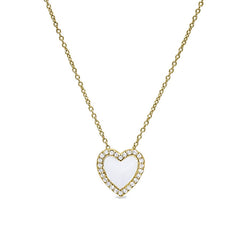 White Enamel Heart Pendant