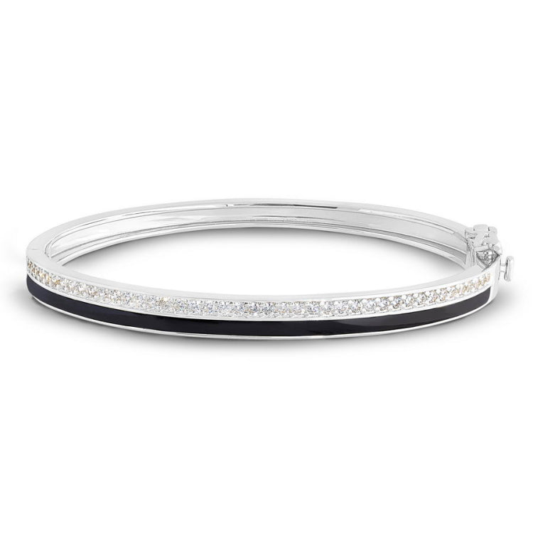 Black Enamel Bangle Bracelet