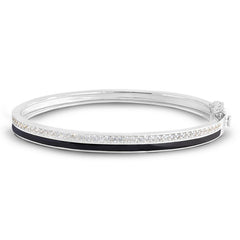 Black Enamel Bangle Bracelet
