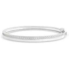 White Enamel Bangle Bracelet