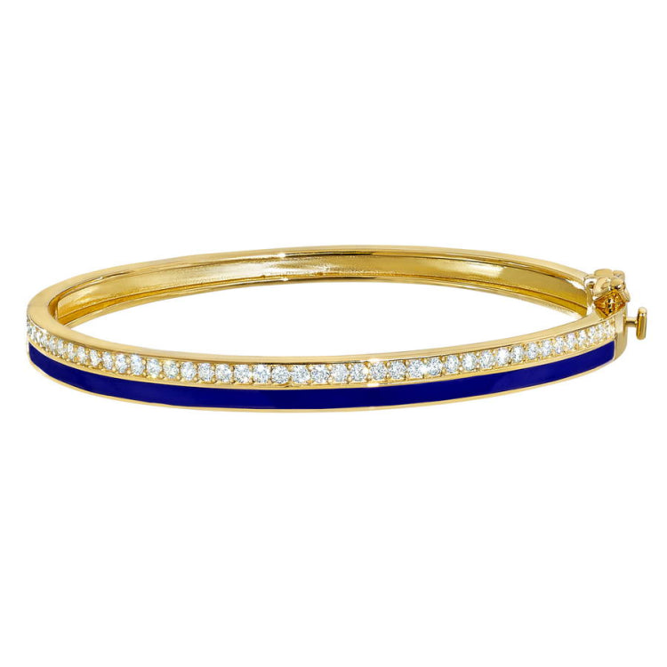 Navy Enamel Bangle Bracelet