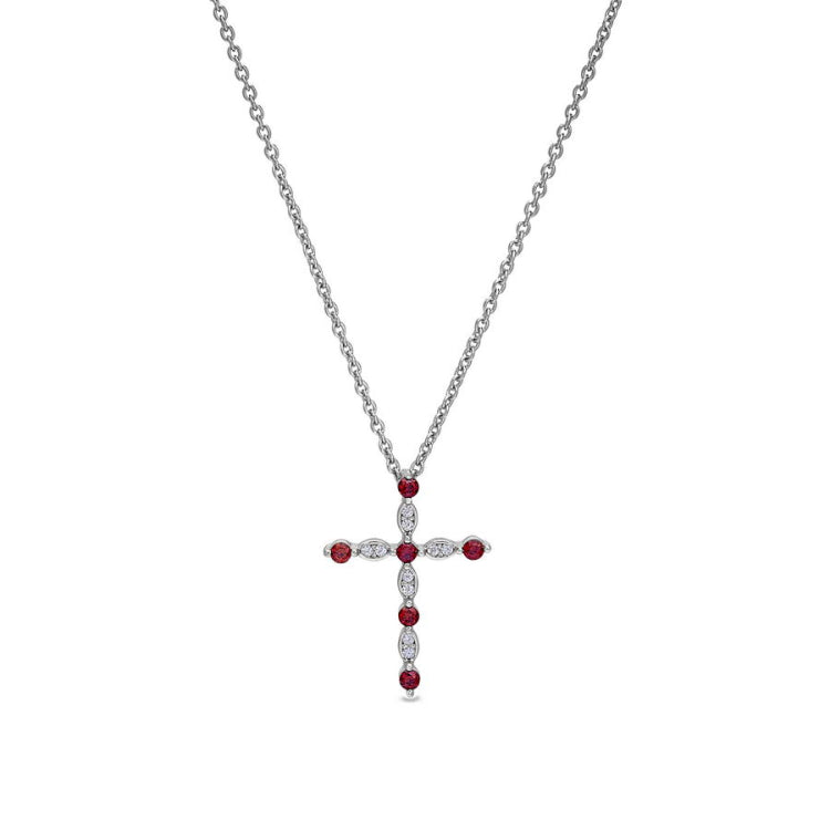 January Birthstone Cross Pendant