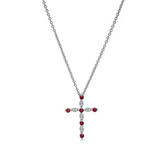 January Birthstone Cross Pendant