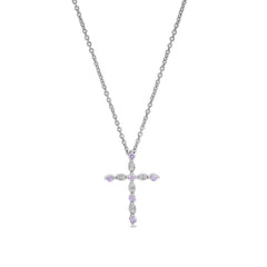 October Birthstone Cross Pendant