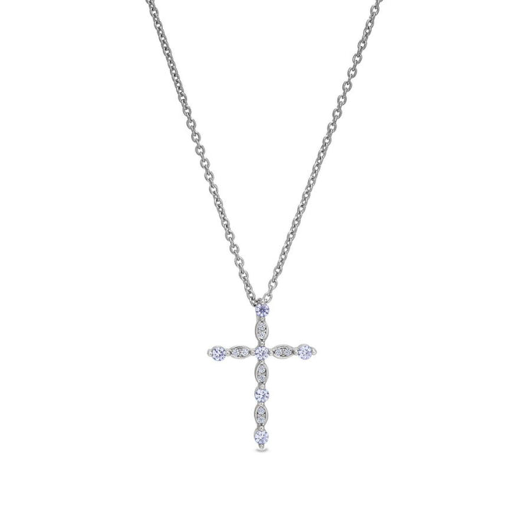 June Birthstone Cross Pendant