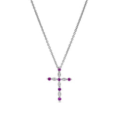 July Birthstone Cross Pendant