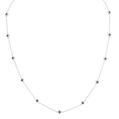Black Enamel Clover Station Necklace