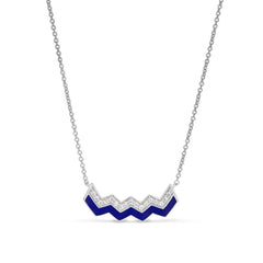 Navy Enamel Ups and Downs Necklace