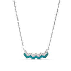 Turquoise Enamel Ups and Downs Necklace