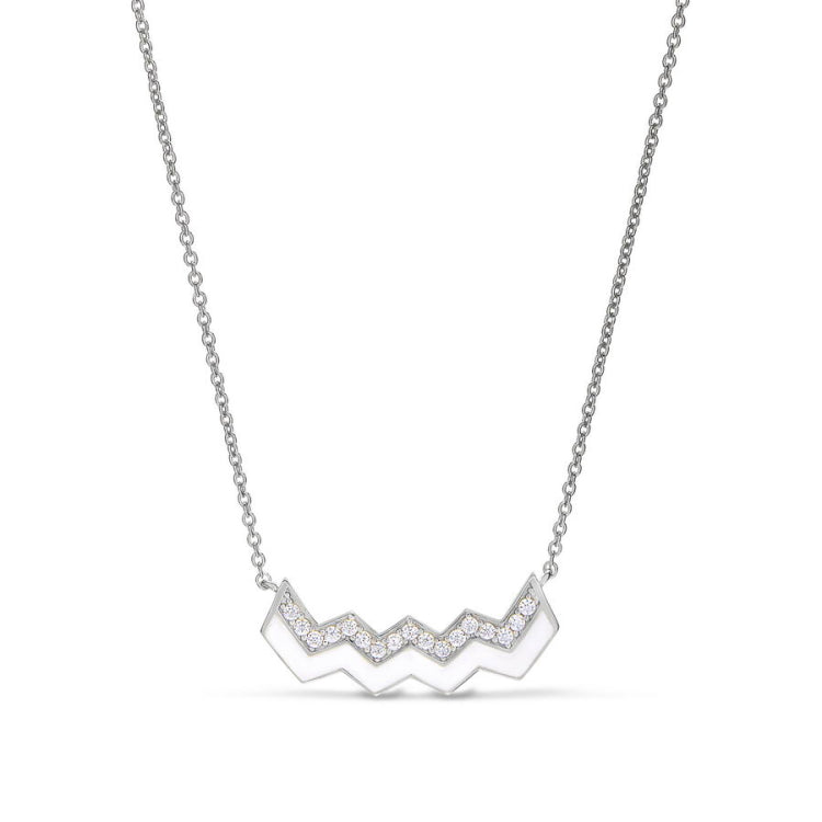 White Enamel Ups and Downs Necklace