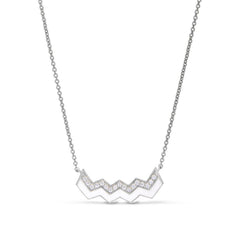 White Enamel Ups and Downs Necklace