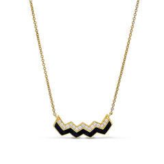 Black Enamel Ups and Downs Necklace